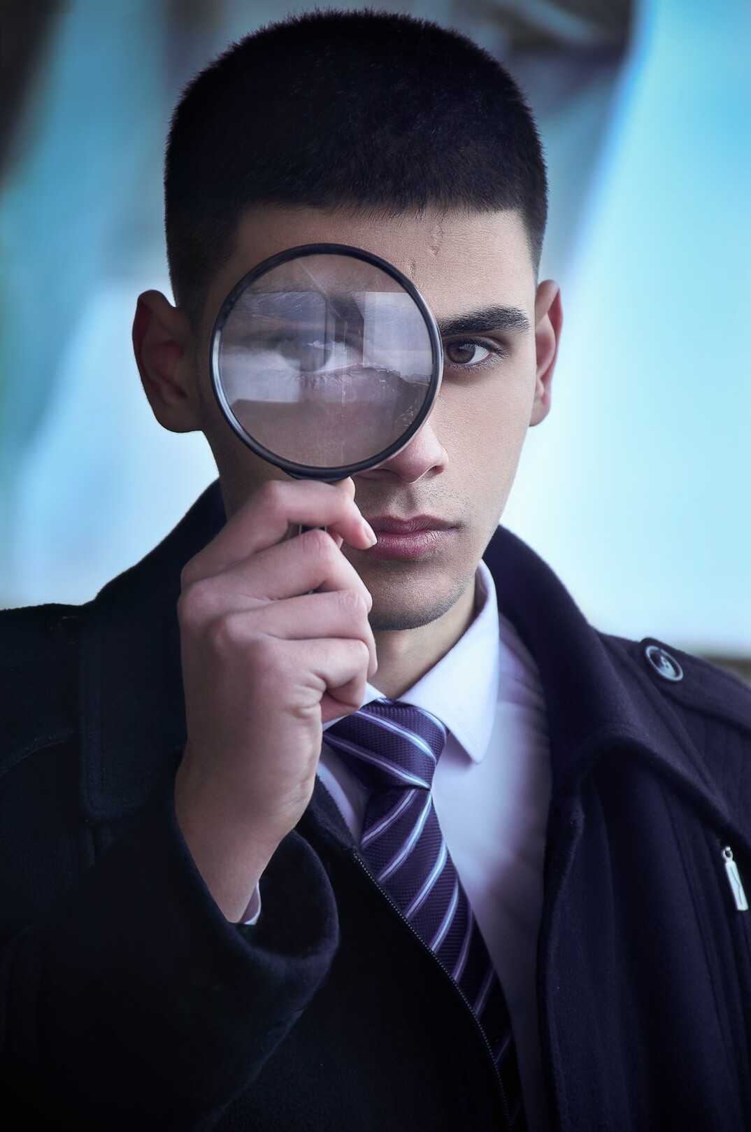 detective examining forgotten clue